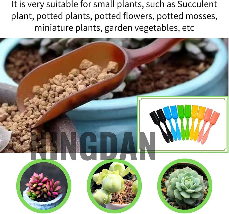 NINGDAN 10Pcs Mini Shovel,Plastic Mini Gardening Shovel Spoons Soil Scoops,Cultivation Digging Transplanting Tools for Succulents Potted Flowers,Milk Powder/Coffee Beans Scoops (5 Bright Colors) - Image 3